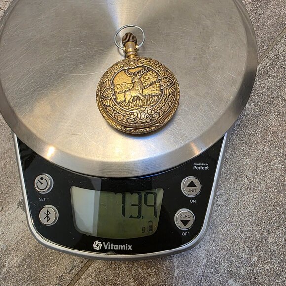 Vintage 70's Sears Roebuck Pocket Watch Stag / Floral Swiss Made - Picture 13 of 13